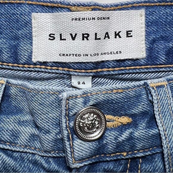 SLVRLAKE Beatnik High Rise Slim Jeans in Trouble Maker Wash - Picture 6 of 10